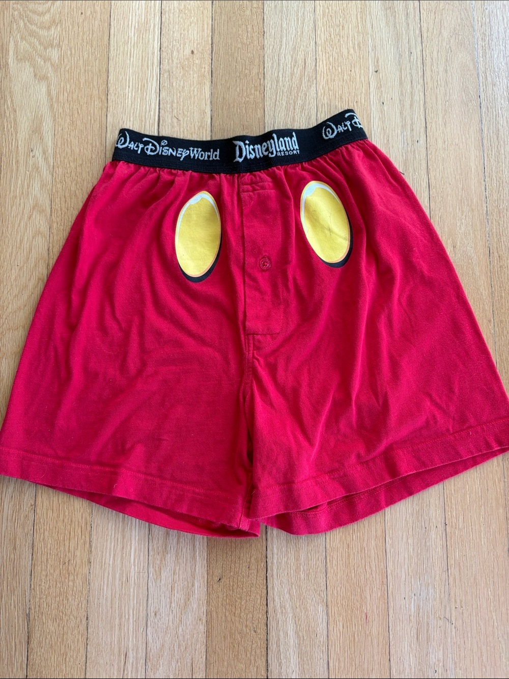 Disney Mickey Mouse Red Kids' Shorts with Yellow Accents, size Small
